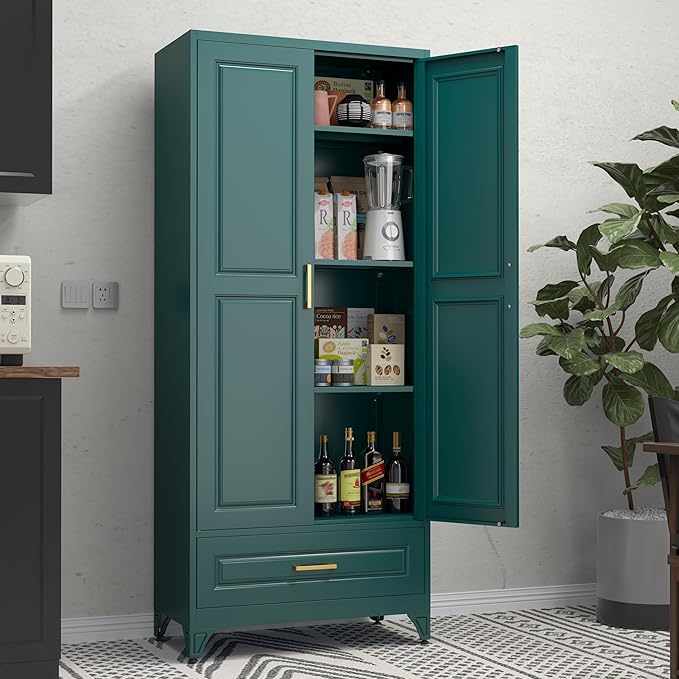 75" Tall Metal Storage Cabinet, Kitchen Pantry Storage Cabinets - Image 2