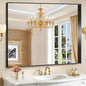 CIRCUMI Black Bathroom Mirror, Brushed Finish, Tempered Glass, Large Mirror by CIRCUMIMirror