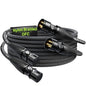 6.6ft 2 Pack XLR Cables, Kevlar-Reinforced Nylon Braided Mic Cable, OFC by AA