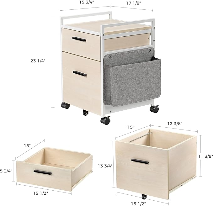 EUREKA ERGONOMIC 2-Drawer Mobile File Cabinet - Image 2