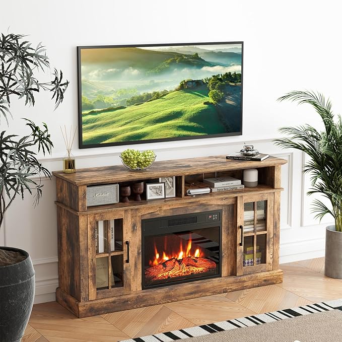 SIMOE Fireplace TV Stand with 23 Inch Fireplace, Electric TV Console - Image 9