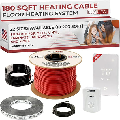 LuxHeat 180sqft Floor Heating Cable Kit - 240v Floor Warming System - Complete by LuxHeat