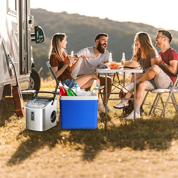EUHOMY Ice Maker Countertop, 9 Cubes Ready in 6 Mins, Self-Cleaning, Portable - Image 8