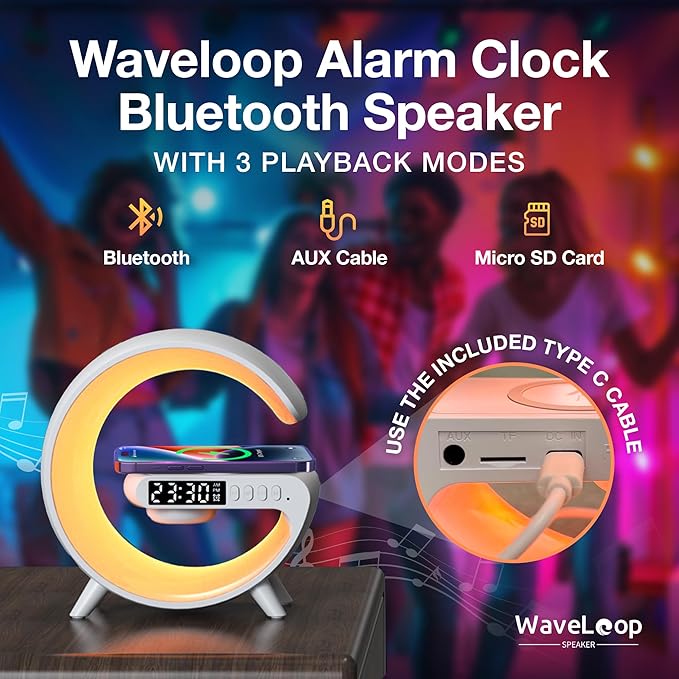 Waveloop Speaker Alarm Clocks for Bedrooms - Image 6