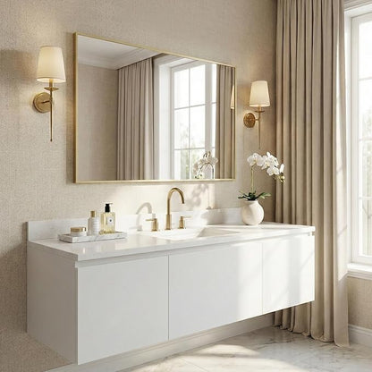 30"x48" Gold Bathroom Mirror, Metal Framed Vanity Mirror - Image 2