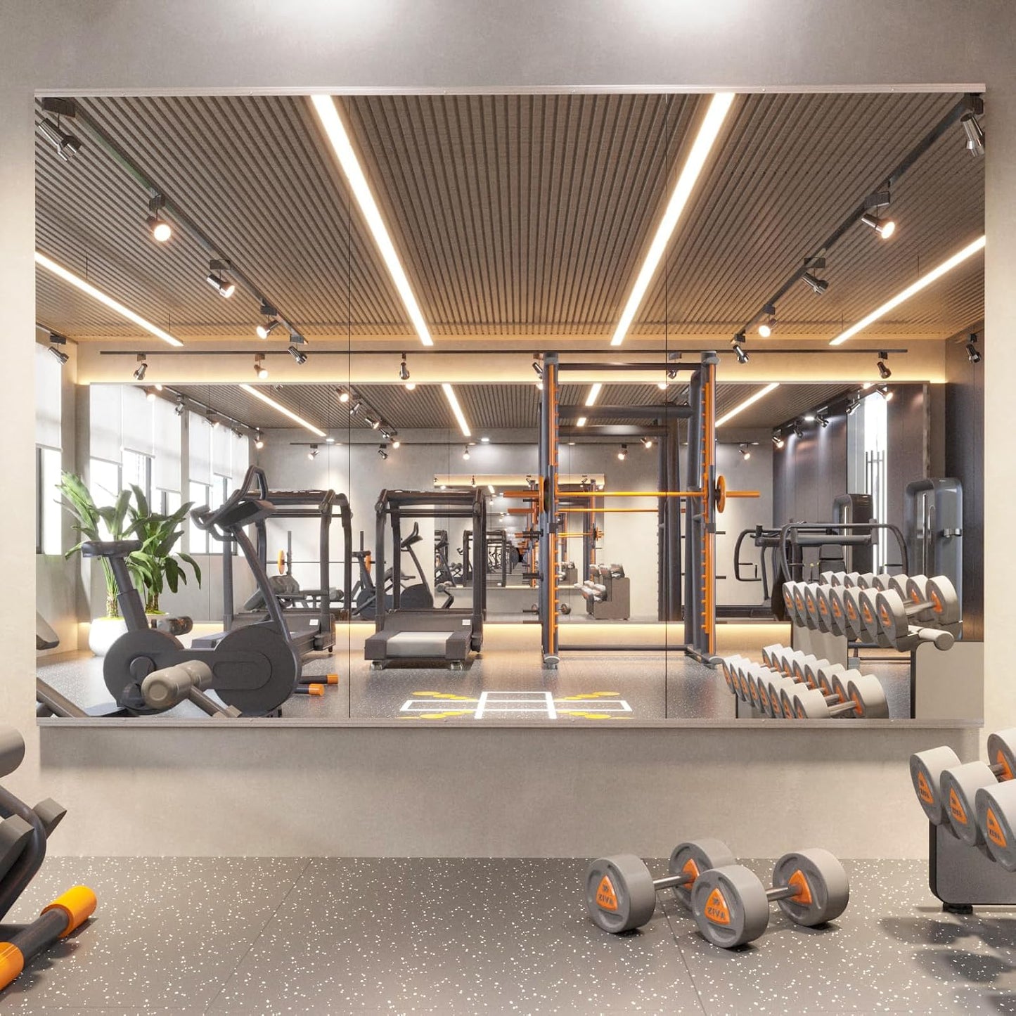 pertetey 65 x 30 in Home Gym Mirrors, Frameless, 3-Pack | Tempered Glass, Full Body View, Wall Mounted for Yoga, Exercise, Dance Studio