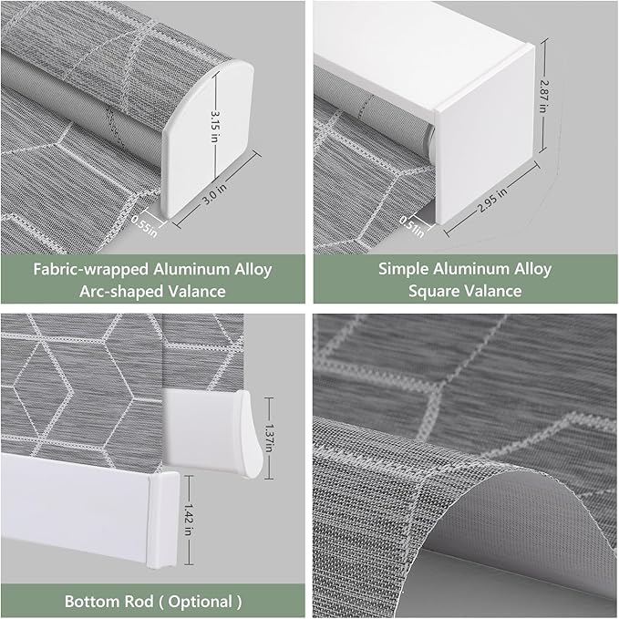Tipiace Motorized Blinds with Remote Window Roller Shade Wireless Rechargeable - Image 3