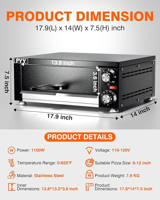 PYY Electric Pizza Oven Indoor Countertop Pizza Oven Commercial Pizza Maker - Image 7