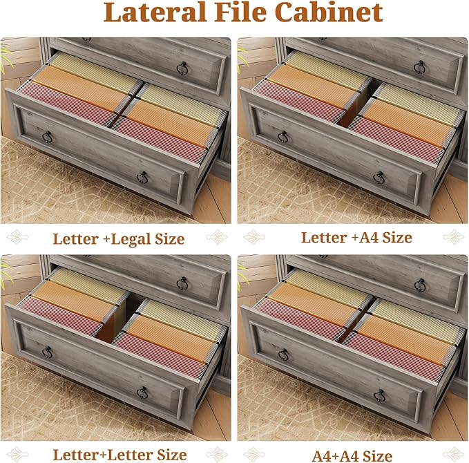 Itaar 2 Drawer File Cabinet, Farmhouse Filing Cabinet - Image 4