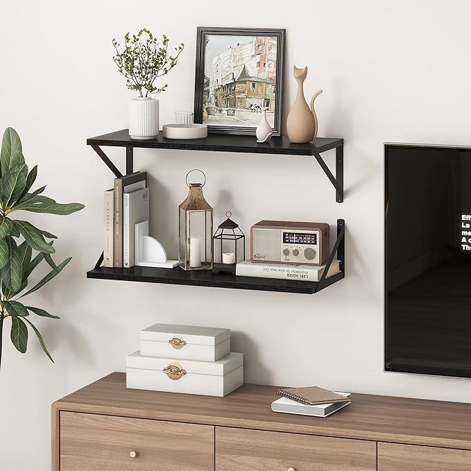 Deep Black Floating Shelves for Wall, 10 Inch Deep Floating Shelf - Image 2