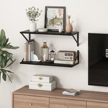 Deep Black Floating Shelves for Wall, 10 Inch Deep Floating Shelf - Image 2