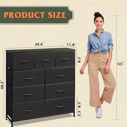 WLIVE 9-Drawer Dresser, Fabric Storage Tower - Image 3
