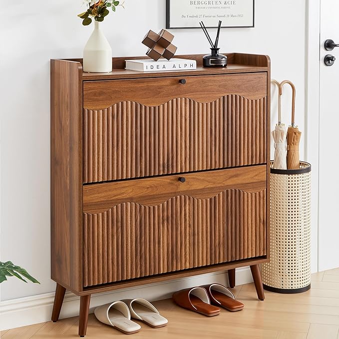 BERRYMERRY 31.5” Fluted Shoe Storage Cabinet by BERRYMERRYFURNITURE