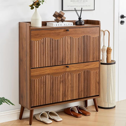 BERRYMERRY 31.5” Fluted Shoe Storage Cabinet by BERRYMERRYFURNITURE