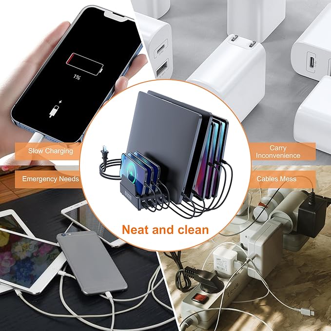 chipofy 500W Charging Station for Multiple Devices, 10-Port Multi USB C Fast - Image 6