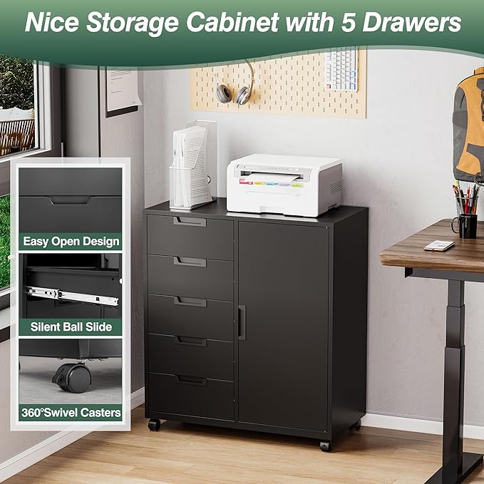 MIIIKO 5 Drawer Storage Cabinet - Image 4