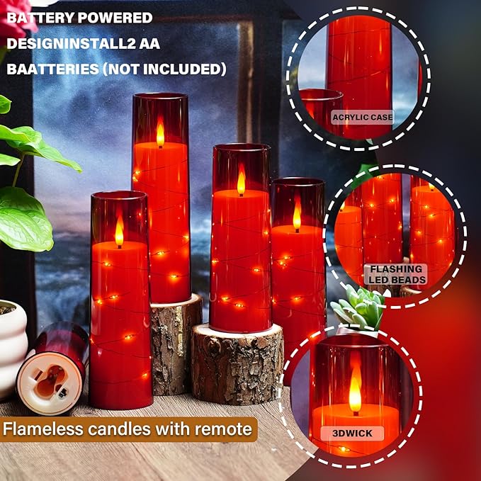 Flickering Flameless LED Candles, Battery Operated Candles 24 Pcs - Image 3