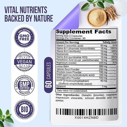 Nature's Nectar Anxiety and Stress Relief Supplements – Keep Calm Capsules - Image 2