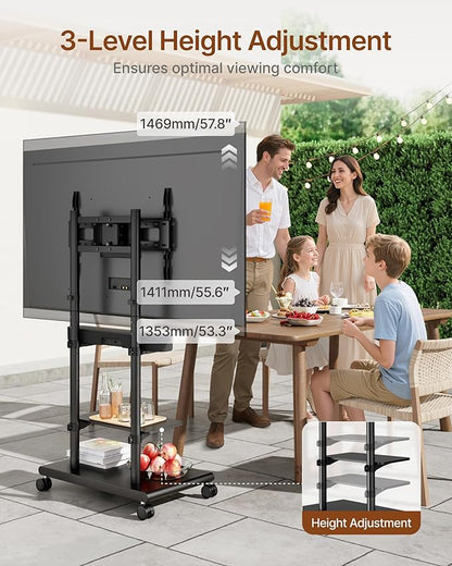 ECOTINY Steel Base Rolling TV Stand - Image 4