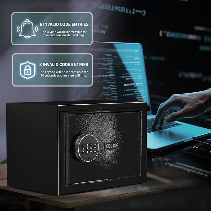 Safe, 1.2Cubic Feet Safe Box, Anti-Theft Digital Security Lock Box - Image 3