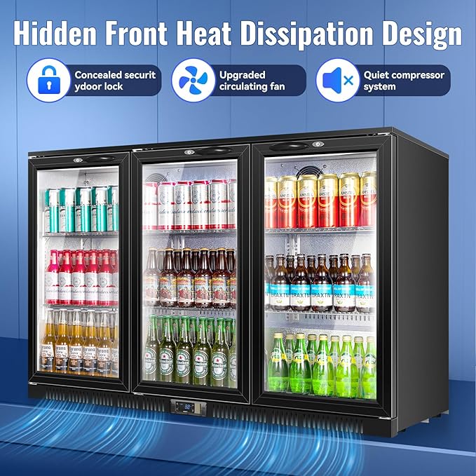 Tylza Back Bar Cooler With 3 Glass Doors, 312L Under Counter Back Bar - Image 5