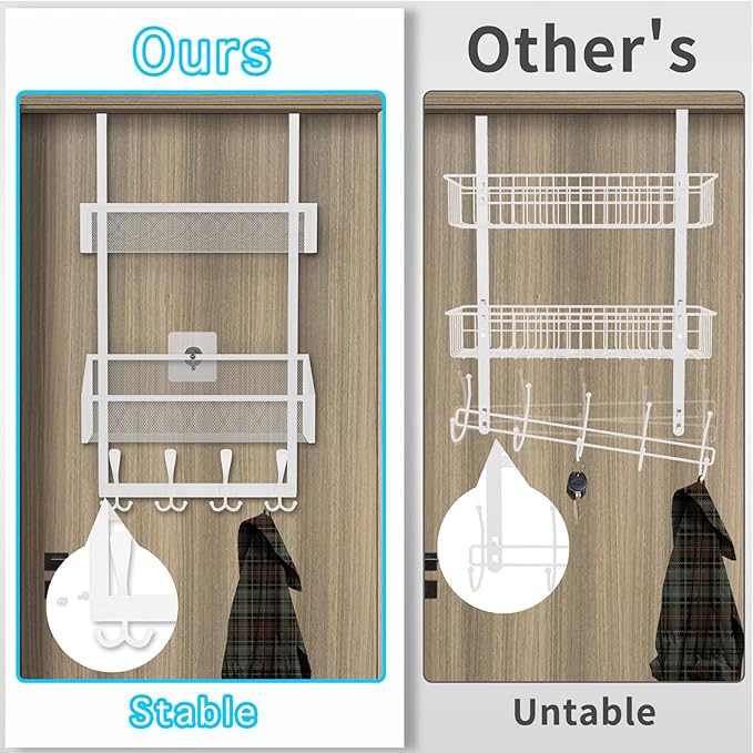Kaiferty Over The Door Hooks Organizer, Coat Rack Over The Door Storage Hanger - Image 2