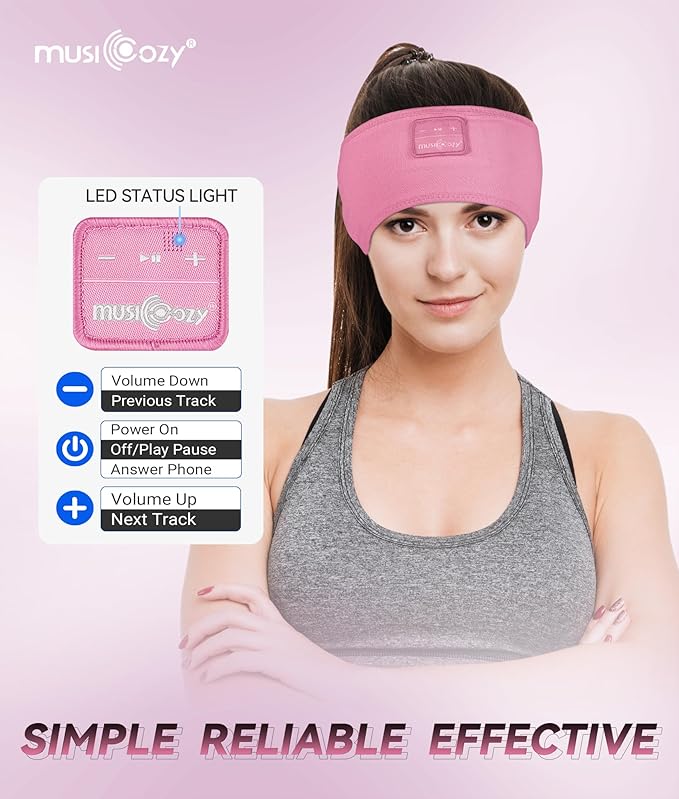 MUSICOZY Sleep Headphones Headband Bluetooth 5.4 Wireless Headband Headphones - Image 4