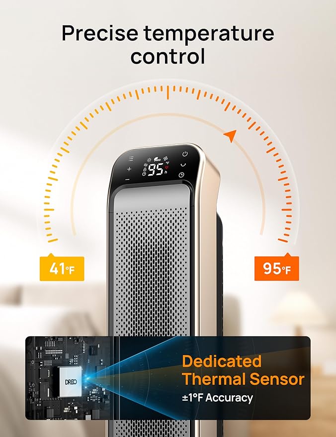 DREO Space Heater Indoor, 3 Modes, Overheating & Tip-Over Protection, Electric - Image 7