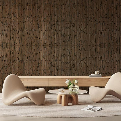 OUZUGIE 2 Pack 96x24 Inch Natural Bamboo Wall Panel – Brown Burned Pole Wrap - Image 9