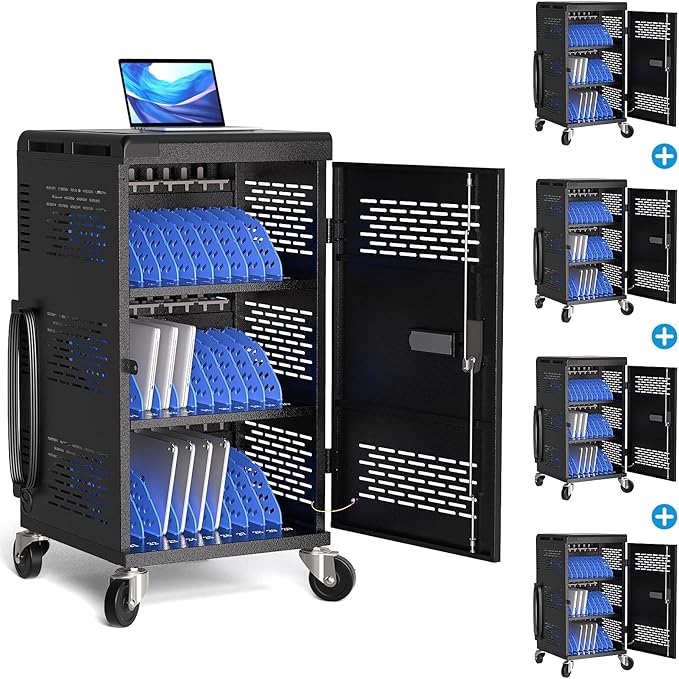 4 Pack | Fully Assembled 30 Bay Multi Device Charging Station by POCHAR-FactoryDirectCustomizedProducts