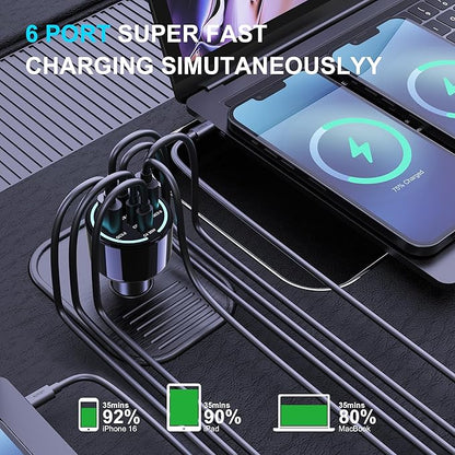CHIPOFY 300W USB C Car Charger, 6 Ports - Image 6