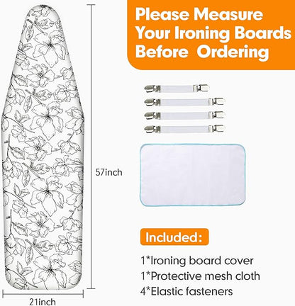 Ironing Board Cover and Pad, 21x54 Extra Large Thick Iron Padding, Scorch & - Image 6