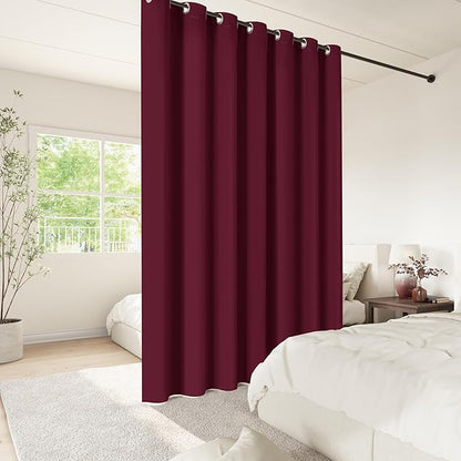 ChrisDowa Room Divider Curtain 120 Inches Long, Wide Blackout Sliding Door - Image 2