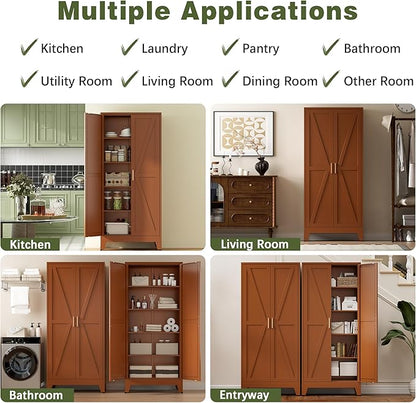 COFaR 5 Tier Metal Kitchen Storage Cabinets, Farmhouse Tall Cabinet - Image 6