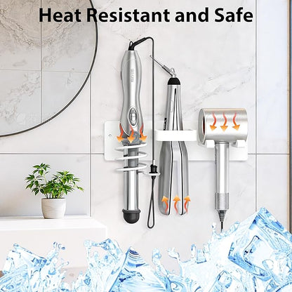 Dovyn Blow Dryer Holder Wall Mount, 3 in 1 Bathroom Hair Tool Organizer - Image 6