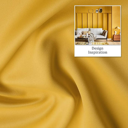 DUALIFE Dark Yellow Blackout Curtains - Image 4