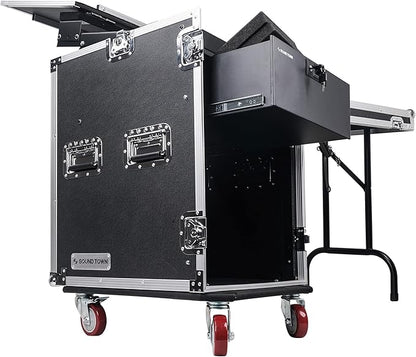 Sound Town Heavy-Duty 1/2" Plywood 14U PA DJ Pro Audio Rack/Road ATA Case by SOUNDTOWN