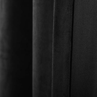 SINGINGLORY Velvet Curtains 2 Panels Set Blackout Thermal(W52xL96,Black) | Soft and Heavy,Environment-Friendly and No Chemical Coating,Easy to Install and Slide for Bedroom and Living Room