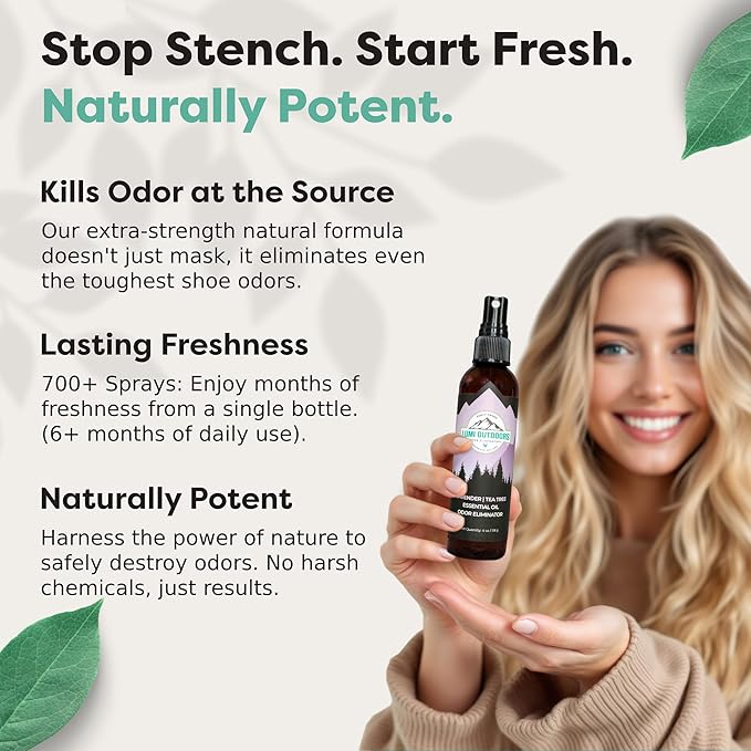 Lumi Outdoors Natural Shoe Deodorizer Spray & Odor Eliminator - Image 3