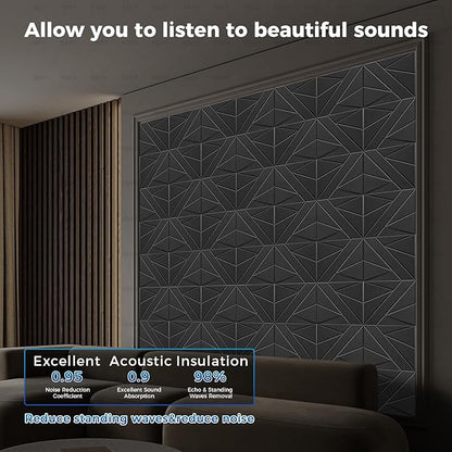 50 Pack Bulk Self-Adhesive Soundproof Wall Panels, 1.2lb/ft³ High Density - Image 2