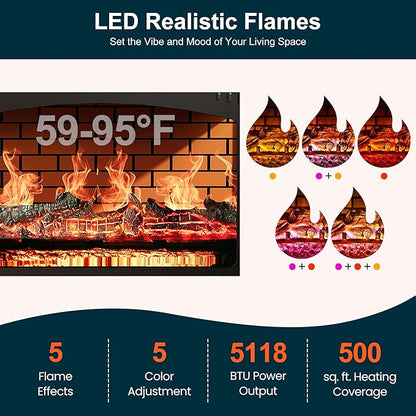 Royalcraft Electric Fireplace Heater, Freestanding Electric Fireplace Stove - Image 4