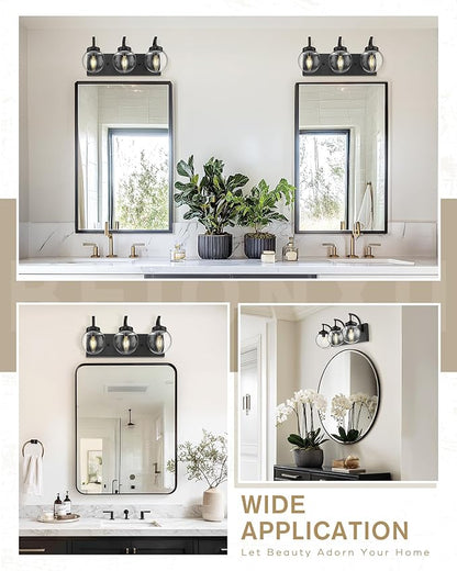 Beionxii Black Bathroom Vanity Light, 3-Light Bathroom Light Fixtures - Image 7