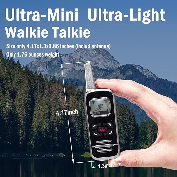 ELIDAIP M6P Mini Walkie Talkies, 1100mAh Battery Rechargeable, 128 Channels - Image 2