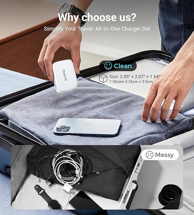 Retractable Wall Charger, 40W Dual Port QC3.0+PD Fast USB C Charging Block - Image 6