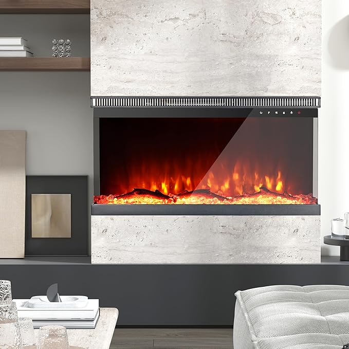 Charavector 30 inch 3-Sided Electric Fireplace Inserts - Image 5
