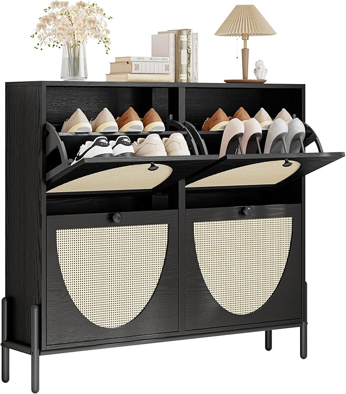 IRONCK Rattan Shoe Cabinet Storage by IRONCK