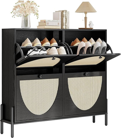 IRONCK Rattan Shoe Cabinet Storage by IRONCK