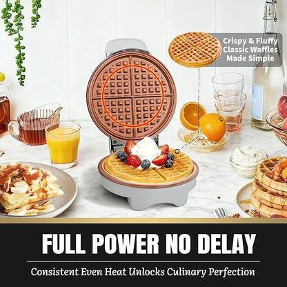 7 Inches Classic Waffle Maker Machine, Round Waffle Iron, Electric Waffle Maker - Image 3