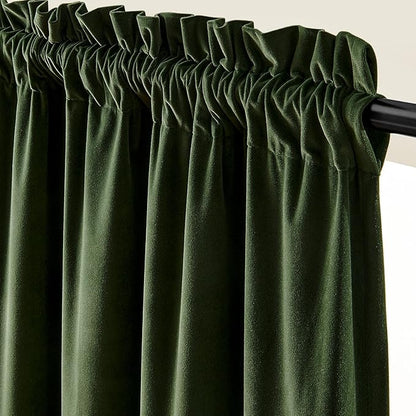 Lazzzy Velvet Blackout Curtains Thermal Insulated Room Window Drapes Super Soft - Image 2