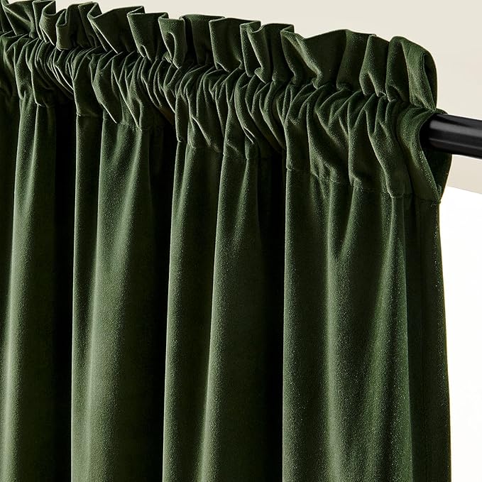 Lazzzy Velvet Blackout Curtains Thermal Insulated Room Window Drapes Super Soft - Image 3
